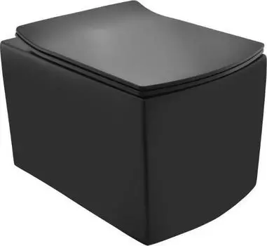 Унитаз подвесной безободковый Jaquar Kubix KUS-BLM-35953BIUFSM черный матовый