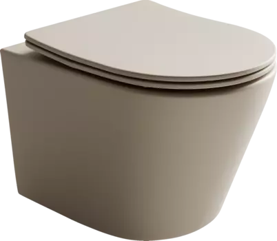 Унитаз подвесной Ceramica Nova Balearica CN6000MC безободковый, с сиденьем микролифт, капучино матовый