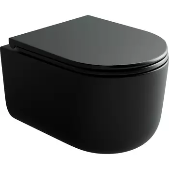 Унитаз подвесной Ceramica Nova Ulma CN4006TMB черный, сиденье микролифт