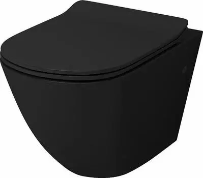 Унитаз подвесной Grossman GR-4411blackS безободковый с сиденьем микролифт, черный глянец