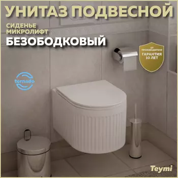 Унитаз подвесной Teymi Martta T42101 белый глянец, с сиденьем микролифт
