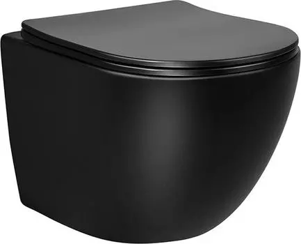 Унитаз подвесной Vincea Globo VT1-14MB безободковый, с сиденьем микролифт, черный матовый