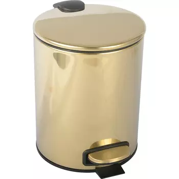 Ведро для мусора Boheme Uno 5L 10426-G золото, с педалью