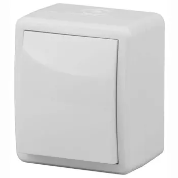 Выключатель одноклавишный ЭРА Эксперт 10AX 250V IP54 11-1401-01 Б0020669