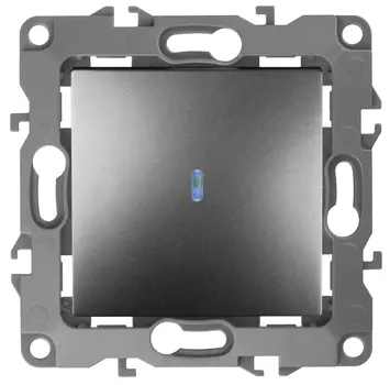 Выключатель одноклавишный с подсветкой ЭРА 12 10AX 250V 12-1102-12 Б0019280