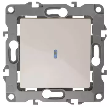 Выключатель одноклавишный с подсветкой ЭРА 12 10AX 250V 12-1102-02 Б0014634