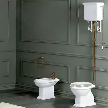 Высокая труба Simas R01br с механизмом слива для бачка без подводки, бронза