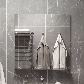 Зеркало DIWO Смоленск 80 с полкой, черное, в стиле лофт, квадратное