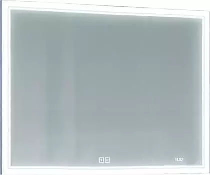 Зеркало Jorno Glass 100 см Gla.02.92/W, с подсветкой, с часами и обогревом