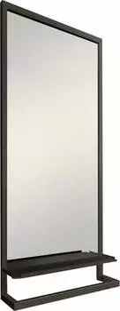 Зеркало Jorno Steal 50 см Ste.02.50/Pld/B, с полкой и держателем, черный
