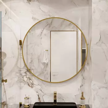 Зеркало круглое STWORKI Аулум 100 золото