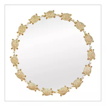 Зеркало Runden Черепахи белый/золото круглое V20022