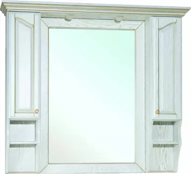 Зеркало-шкаф Bellezza Рим 120 белое патина золото