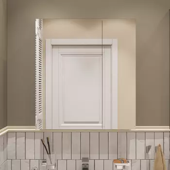 Зеркало-шкаф STWORKI Копенгаген 70 белое, навесное, прямоугольное, в современном стиле