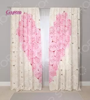 Фотошторы Сирень «Сердце из роз»