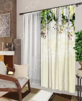 Комплект: фотоштора и тюль ТамиТекс «Ажур»