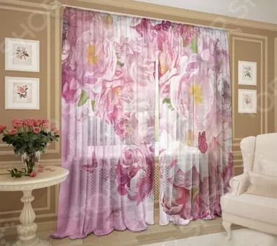 Комплект фототюля ТамиТекс «Пышное цветение»