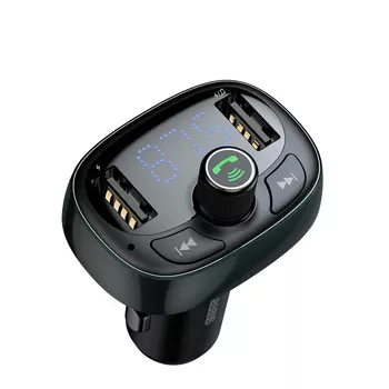 Автомобильное зарядное устройство Baseus T typed Bluetooth MP3 charger with car holder Tarnish
