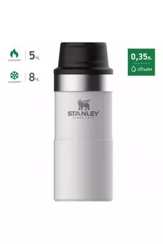 Белая термокружка STANLEY Classic 0,35L One hand 2.0 10-06440-016 (+ Антисептик-спрей для рук в подарок!)