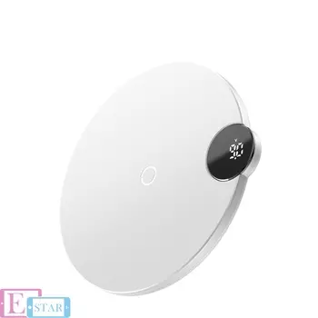 Беспроводное зарядное устройство Baseus Digtal LED Display Wireless Charger White