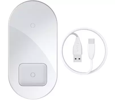 Беспроводное зарядное устройство Baseus Simple 2in1 Wireless Charger Pro Edition (Прозрачная)