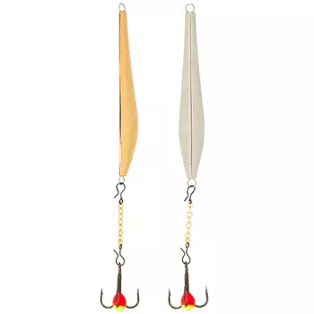 Блесна вертикальная зимняя Lucky John DOUBLE BLADE с цепочкой и тройником 60MM SG блистер