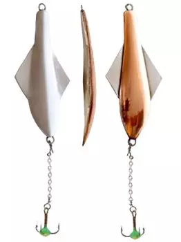 Блесна вертикальная зимняя Lucky John GLIDER с цеп. и тр. 10.0г CS блистер