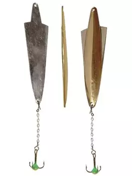 Блесна вертикал. зим. Lucky John WING с цеп. и тр. 064мм/10.0г GS блистер