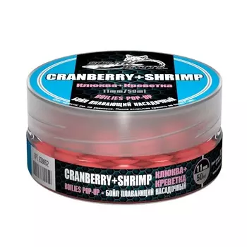 Бойлы насад. плав. Sonik Baits CRENBERRY-SHRIMP Fluo Pop-ups 11мм 50мл