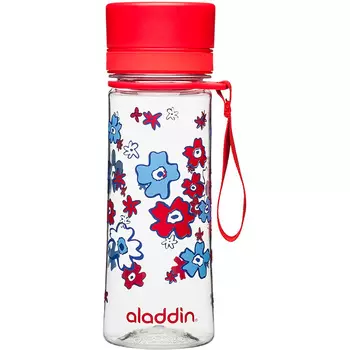 Бутылка для воды Aladdin Aveo 0.35L с красным узором (10-01101-086) (+ Антисептик-спрей для рук в подарок!)