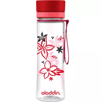 Бутылка для воды Aladdin Aveo 0.6L с красным узором (10-01102-076) (+ Антисептик-спрей для рук в подарок!)