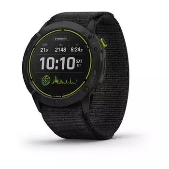 Часы Garmin Enduro титановый корпус с угольно-серым DLC-покрытием и черный нейлоновый ремешок UltraFit