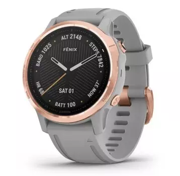 Garmin Fenix 6S Sapphire розовое золото с серым ремешком