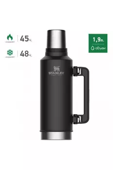 Черный термос STANLEY Classic 1,9L 10-07934-004 (+ Антисептик-спрей для рук в подарок!)