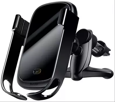 Держатель с беспроводной зарядкой Baseus Rock-solid Electric Holder Wireless charger черный