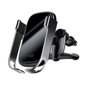 Держатель с беспроводной зарядкой Baseus Rock-solid Electric Holder Wireless charger серебристый