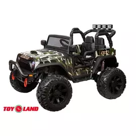 Детский автомобиль Toyland JC666 24V хаки зелёный (+ Защитный чехол СМЕШАРИКИ в подарок!)