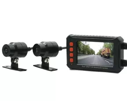 Двухканальный видеорегистратор AVS540DVR для мотоцикла / квадроцикла / снегохода (Full HD 1080P) (+ Антисептик-спрей для рук в подарок!)