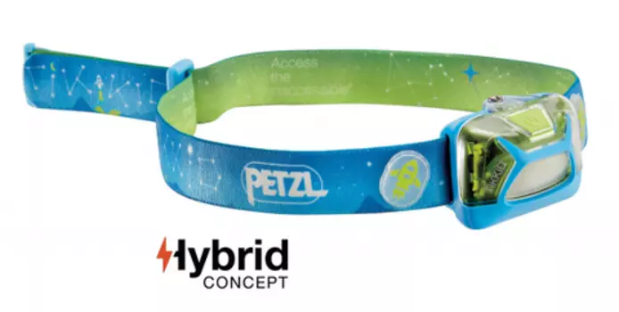 Фонарь светодиодный налобный Petzl Lamp Tikkid голубой, 20 лм, 3 AAA (+ Антисептик-спрей для рук в подарок!)