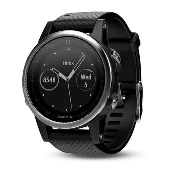 Garmin Fenix 5s серебристые с черным ремешком