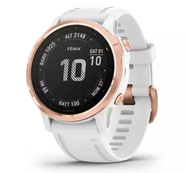 Garmin Fenix 6S PRO розовое золото с белым ремешком