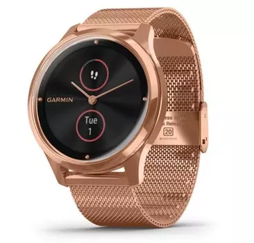 Garmin Vivomove Luxe розовое золото PVD 18K с ремешком "миланская петля"