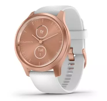 Garmin Vivomove Style розовое золото с белым силиконовым ремешком