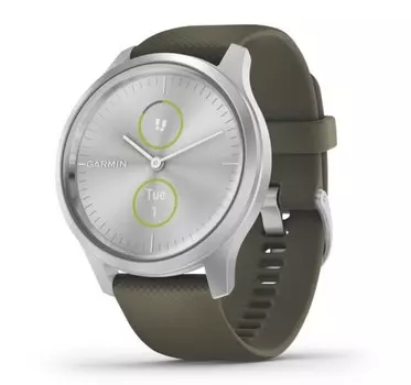 Garmin Vivomove Style серебристый с травяным силиконовым ремешком