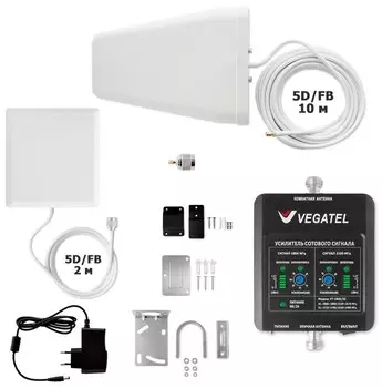 Готовый комплект усиления сотовой связи VEGATEL VT-1800/3G-kit (дом, LED) (+ Кронштейн в подарок!)