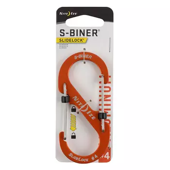 Карабин с блокировкой Nite Ize S-Biner SlideLock Aluminum, размер 4, оранжевый (+ Антисептик-спрей для рук в подарок!)