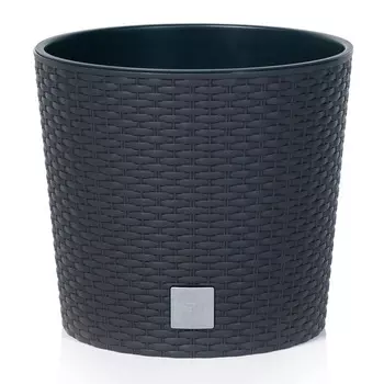 Кашпо для цветов Prosperplast Rato Round 37.65+35л, антрацит