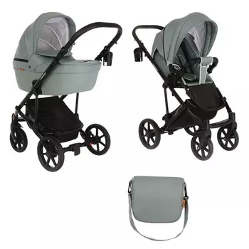 Коляска 2 в 1 Pituso Confort короб + прогулка Misty Mint/Plus (+ Защитный чехол СМЕШАРИКИ в подарок!)