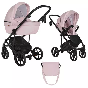 Коляска 2 в 1 Pituso Confort короб + прогулка Пудра + Кожа Пудра /Plus (+ Защитный чехол СМЕШАРИКИ в подарок!)