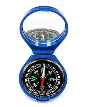 Компас жидкостный Kromatech 45 мм, с крышкой и зеркалом (синий) (+ Антисептик-спрей для рук в подарок!)